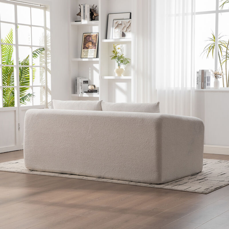 GOODSILO 2-in-1 Pull Out Foldable Loveseat Sofa Bed with Armrest & Backrest Pillows image number 8