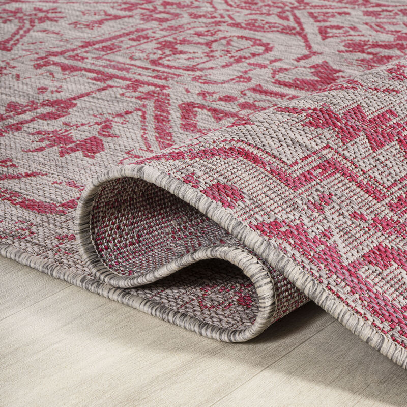 Estrella Bohemian Medallion Textured Weave Square Indoor/Outdoor Area Rug