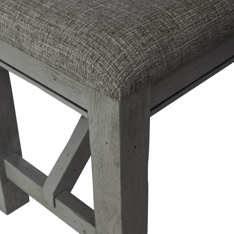 Liberty Furniture Dining Bench Transitional Grey in Smokey Grey Finish w/ Carbon Grey Tops image number 3