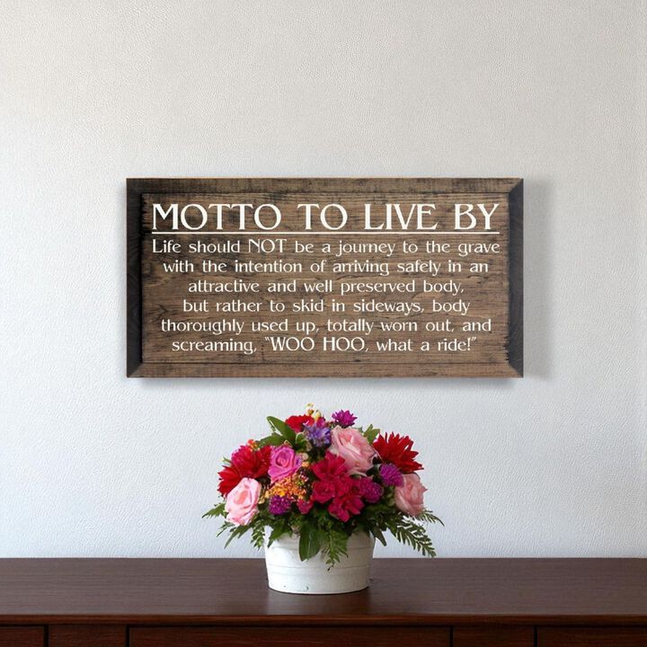 General Motto to Live By Wood Sign Motivational Wall Art Decor