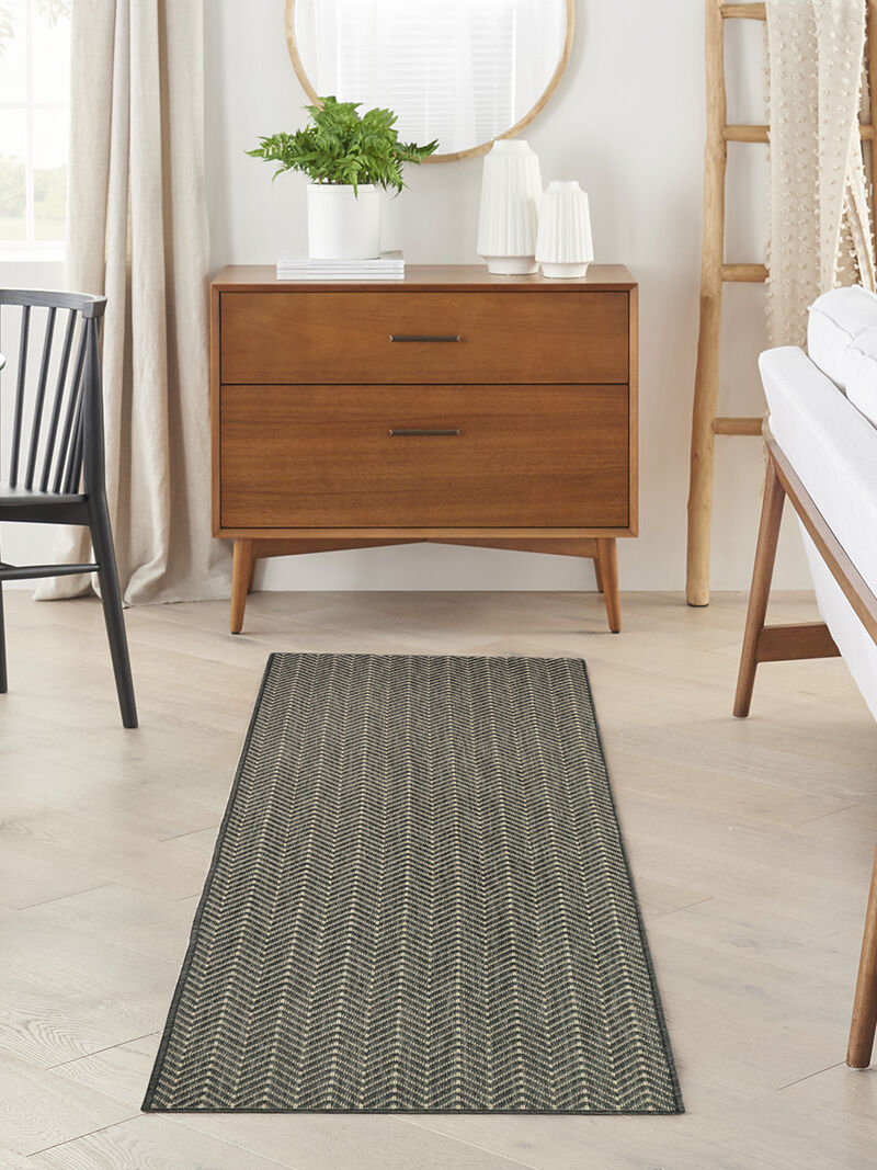 Horizon Indoor/Outdoor HOZ02 Charcoal 2' x 6' Rug