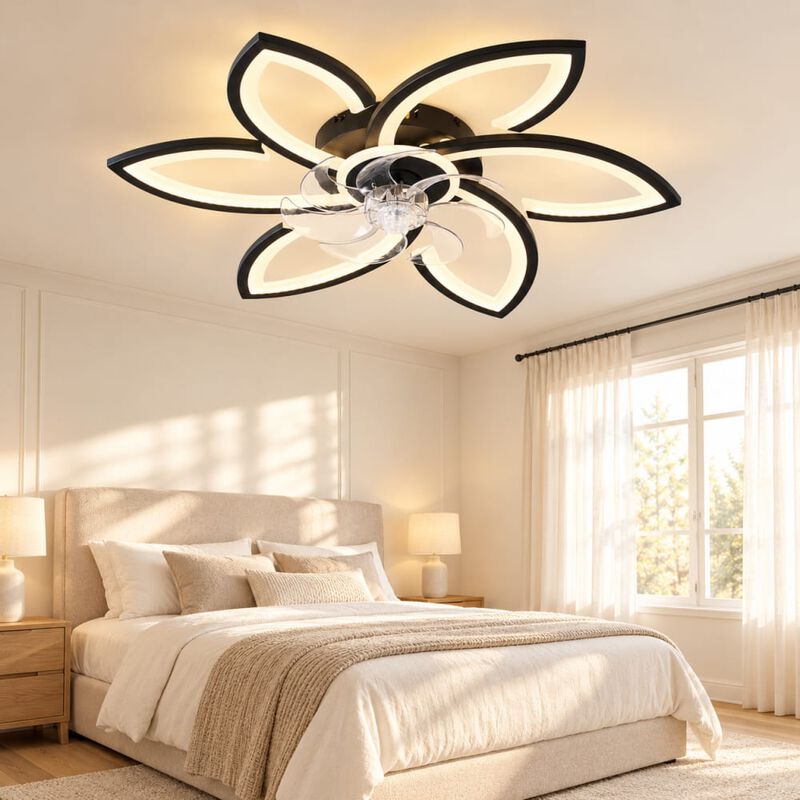ELEMENT ACE 30-inch Low Profile Flush Mount Ceiling Fan with LED Lights and Remote Control for Kitchen Bedroom Living Room image number 2
