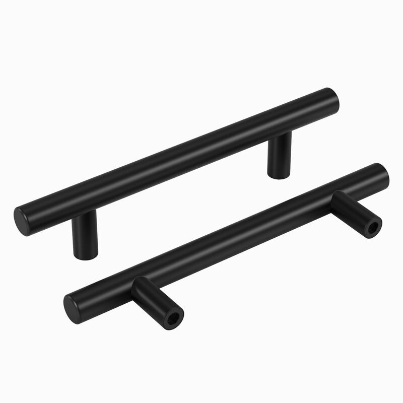 homdiy Black Cabinet Handles 10Pack 3-3/4inch Hole Center Kitchen Drawer Pulls and Knobs Stainless Steel Cabinet Hardware for Ba