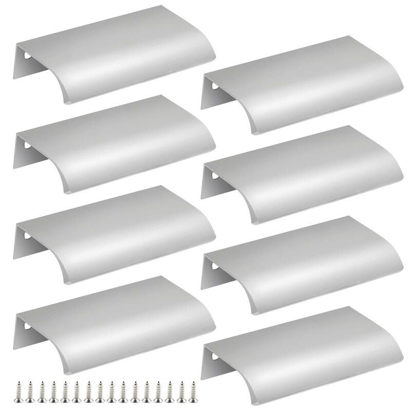 Qjaiune Back Mount Finger Edge Pull 80mm/3.15"", Aluminum Hidden Handle Concealed Tab Pulls for Home Kitchen Living Room Door Dr