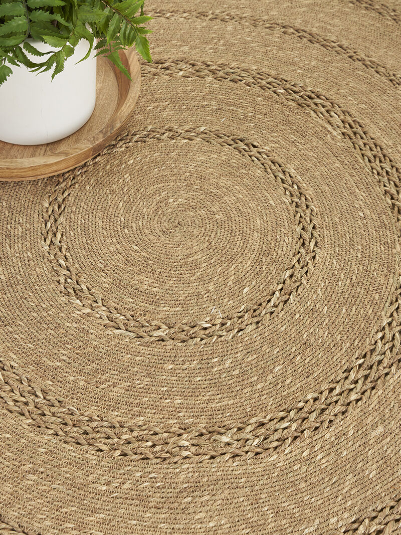Natural Seagrass NSG01 Natural 4' x Round Rug image number 6