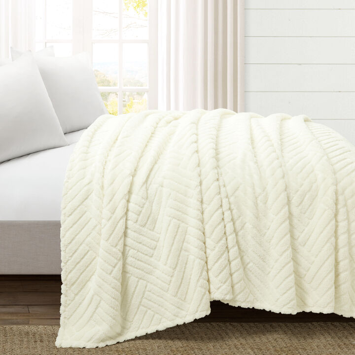 Super Cozy Ultra Soft Ribbed Faux Fur Bedspread/Blanket Single