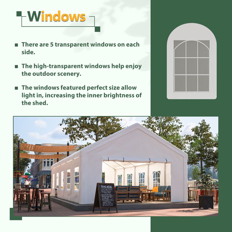 16x32 FT Party Tent with 3 Storage Bags & Removable Sidewalls, Outdoor Canopy Gazebo image number 6