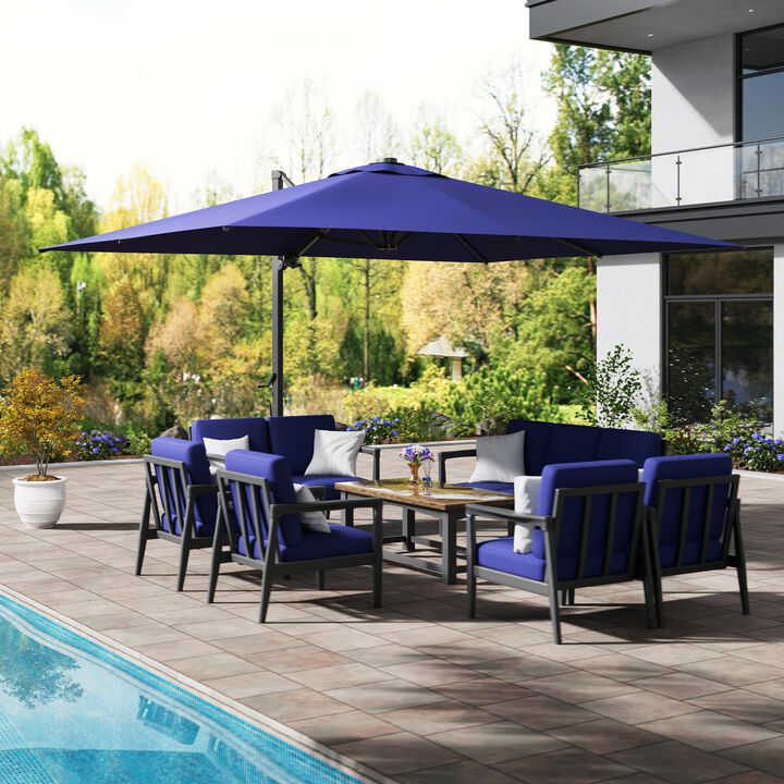 MONDAWE 13ft Square Offset Cantilever Patio Umbrella for Outdoor Shade