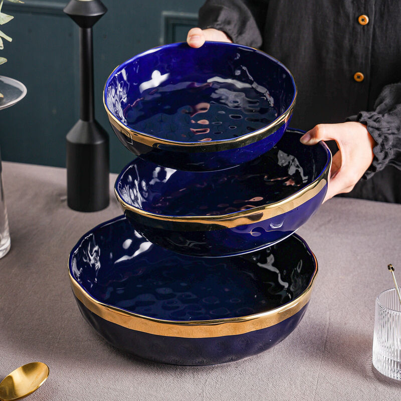 Stone Lain Florian Porcelain Serving Shallow Bowl Set 3 Piece