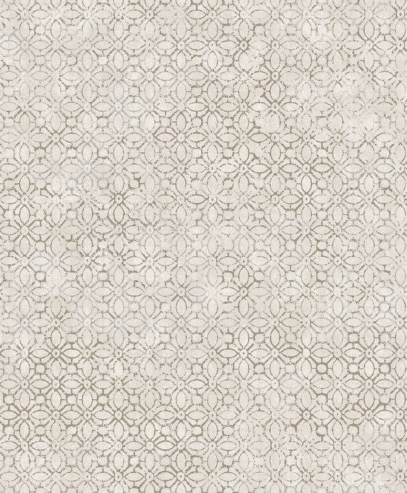 Khauta Silver Floral Geometric Wallpaper (Set of 2)