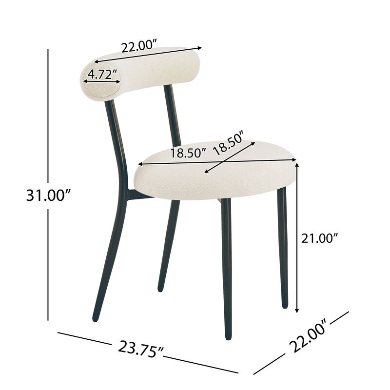 Merax Modern 2 Pieces Dining Chairs with Metal Frame