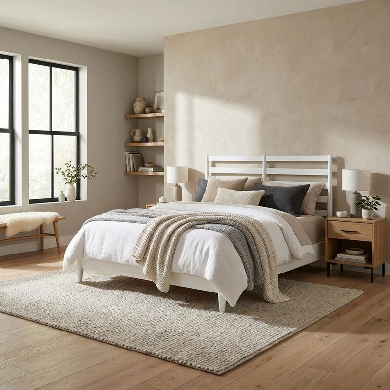 Alpine Furniture Flynn Retro Bed Slat Back Headboard image number 2