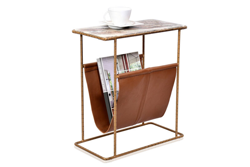 Magazine Rack With Marble Top