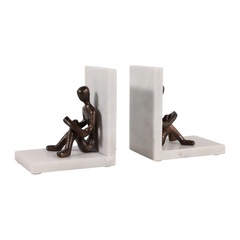 S/2 8" Man Reading Bookends image number 2