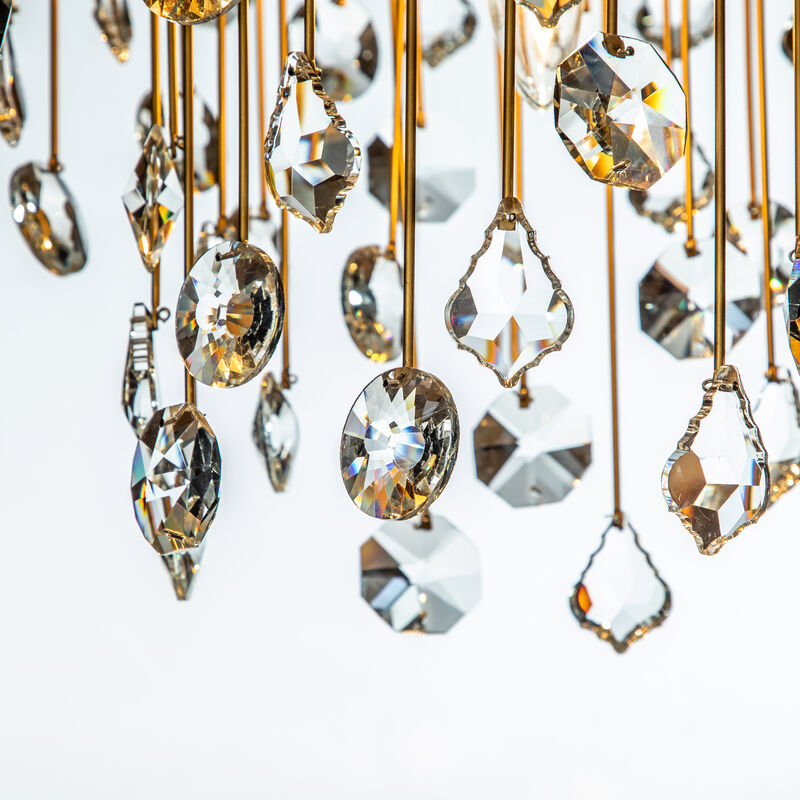 Mid-Century Modern Round Tiered Crystal Chandelier image number 3