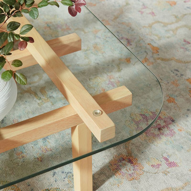 Isby 35 Inch Tempered Glass Coffee Table image number 7