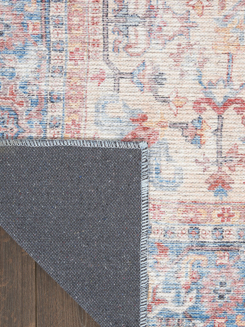 Machine Washable Series 1 SR104 Blue/Multicolor 2'2" x 8' Rug