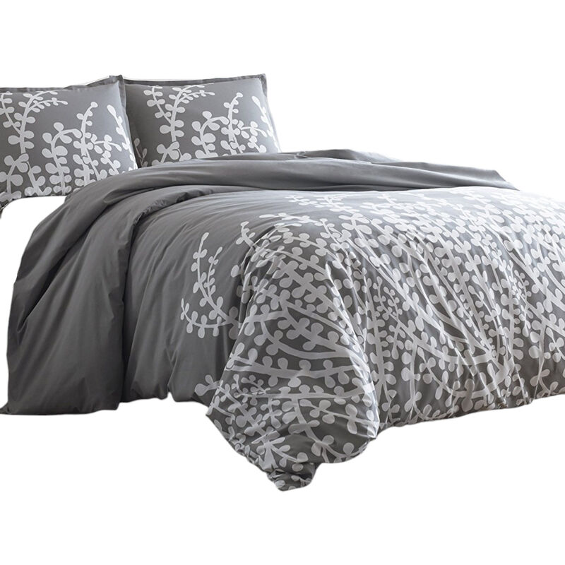 100% Cotton Comforter Set –  Floral Branch Pattern, Soft 3-Piece Bedding