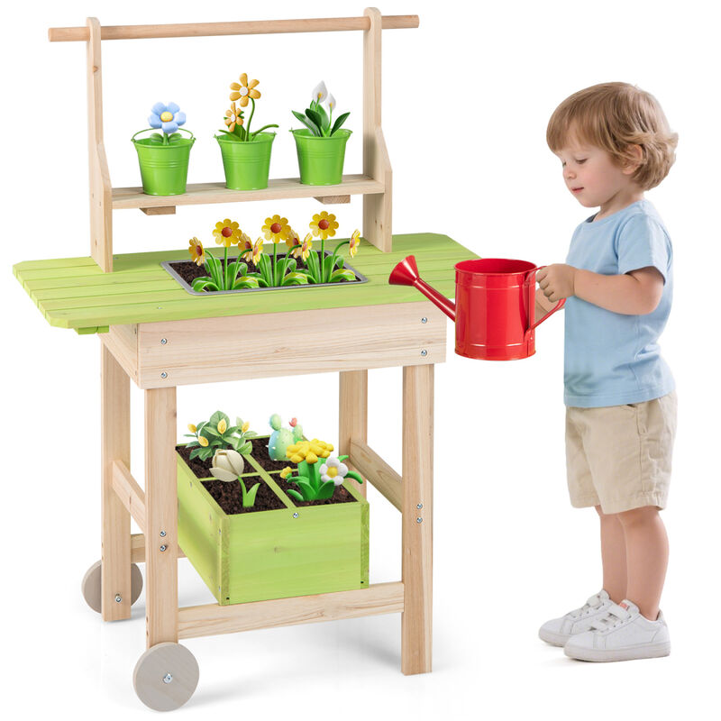 Kids Outdoor Play Kitchen with Removable Pots and Storage image number 3