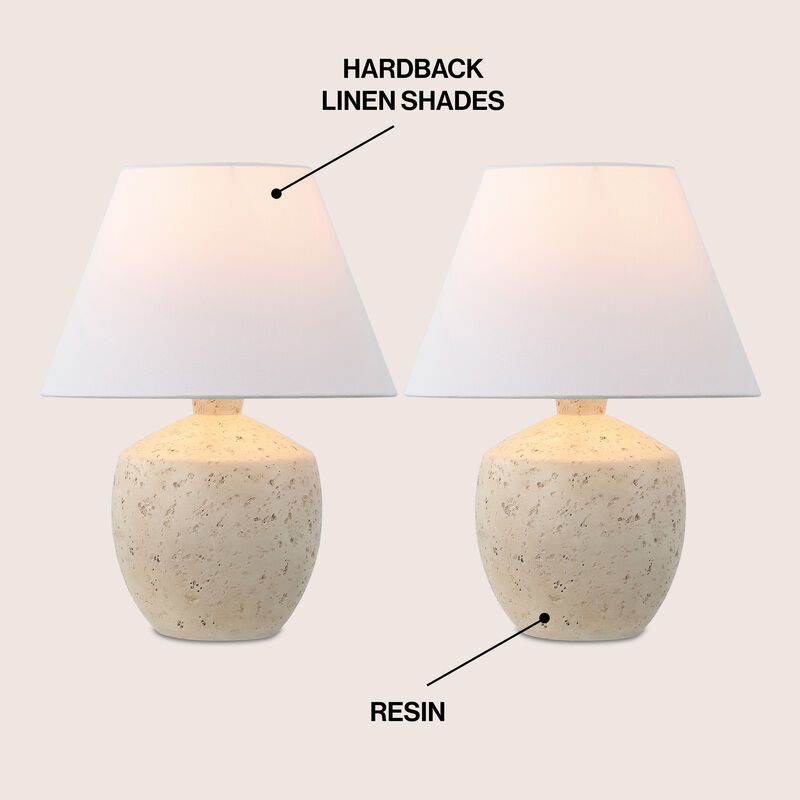 Myron 18" Minimalist Scandinavian Concrete Effect Resin/Iron LED Table Lamp