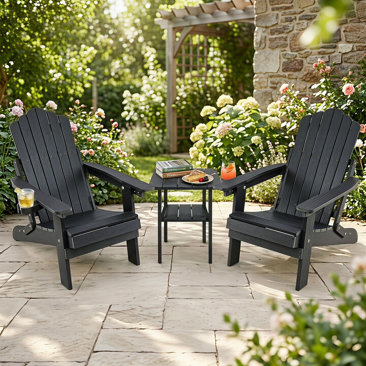 Set of 2 Outdoor Adirondack Chairs with 5-Level Adjustable Backrest