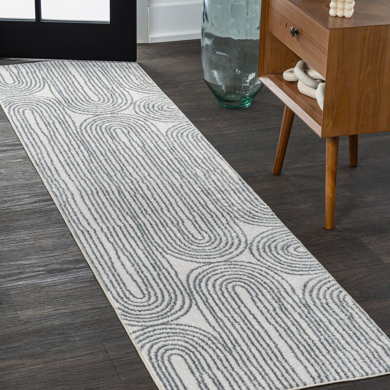 Doodle Contemporary Glam Geometric Machine-Washable Area Rug