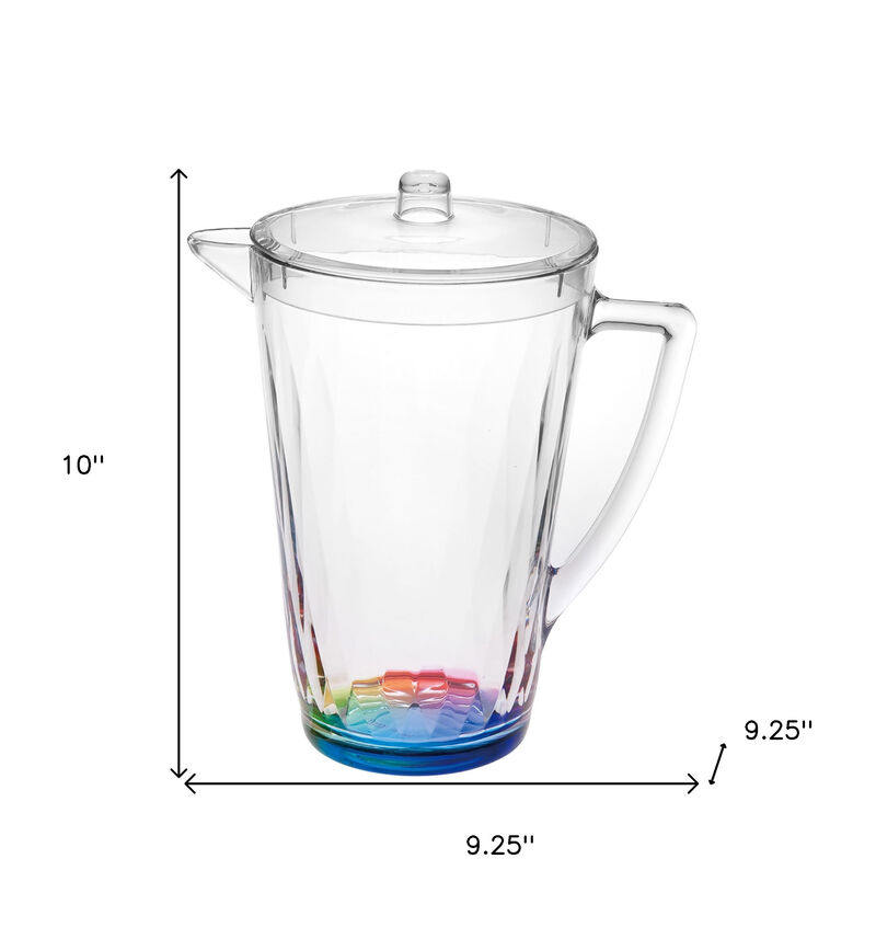 HomeRoots 2.5 Clear and Rainbow Diamond Acrylic Pitcher image number 3