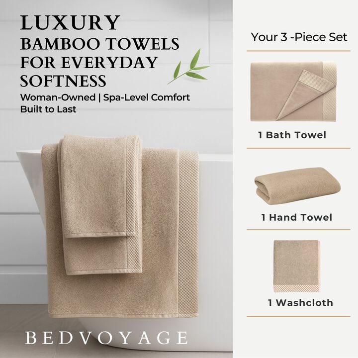 BedVoyage Luxury viscose from Bamboo Towel Set 3p