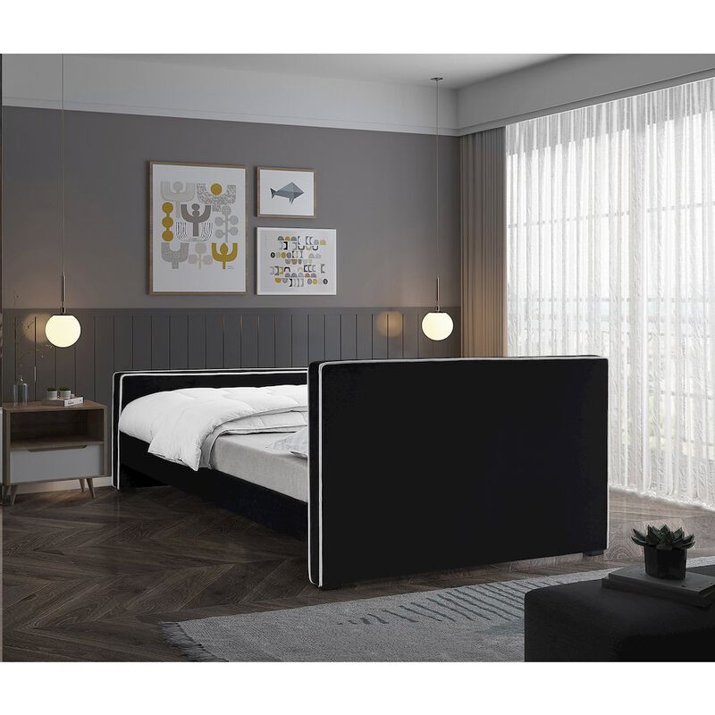Meridian Furniture Dillard Black Velvet King Bed