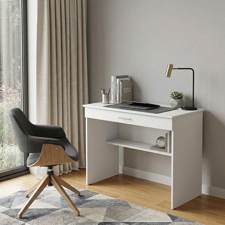 HomeRoots 32" White Wood Writing Desk