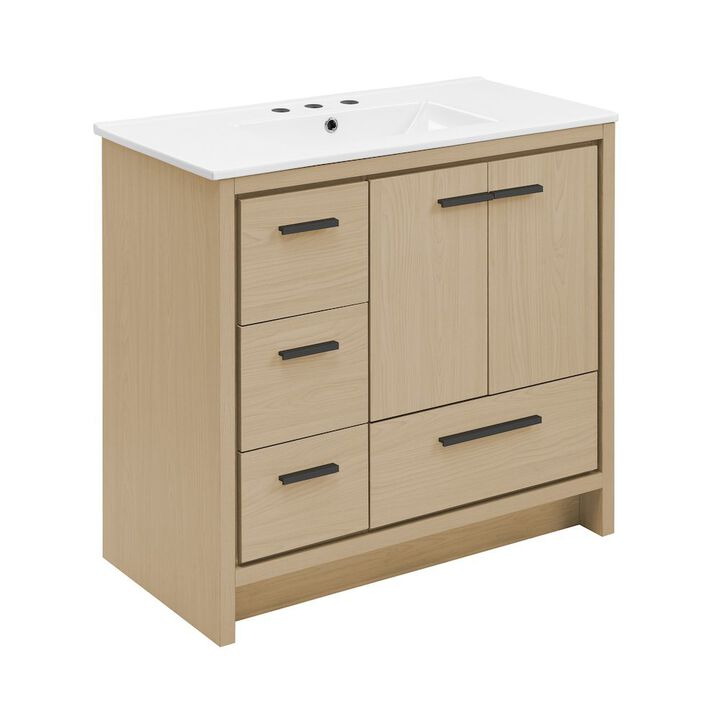 Virage 36 in. Bathroom Vanity with 3-Hole Ceramic Sink Top