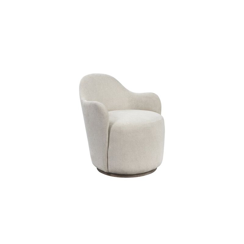 I Home Furnishings Elements Barrel Chair - Ivory In Cocoa Finish image number 5