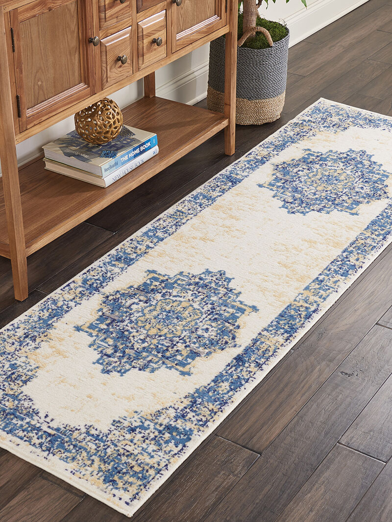 Grafix GRF14 White 2'3" x 12' Rug