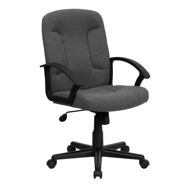 Garver Mid-Back Fabric Executive Swivel Office Chair with Nylon Arms