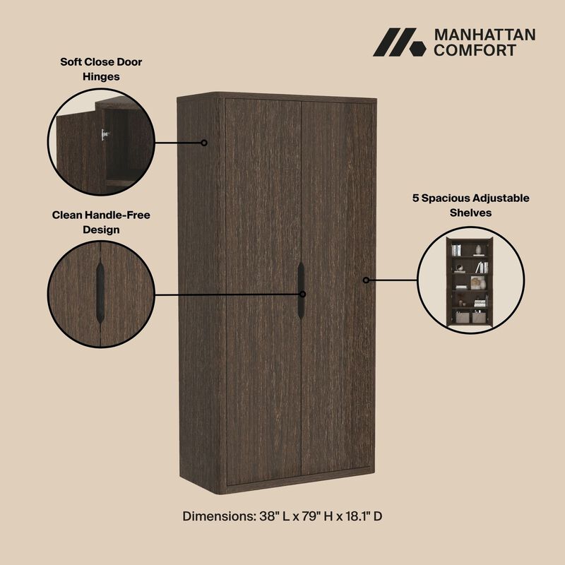 Rivington Brown Bookcase Cabinet (Set of 3)