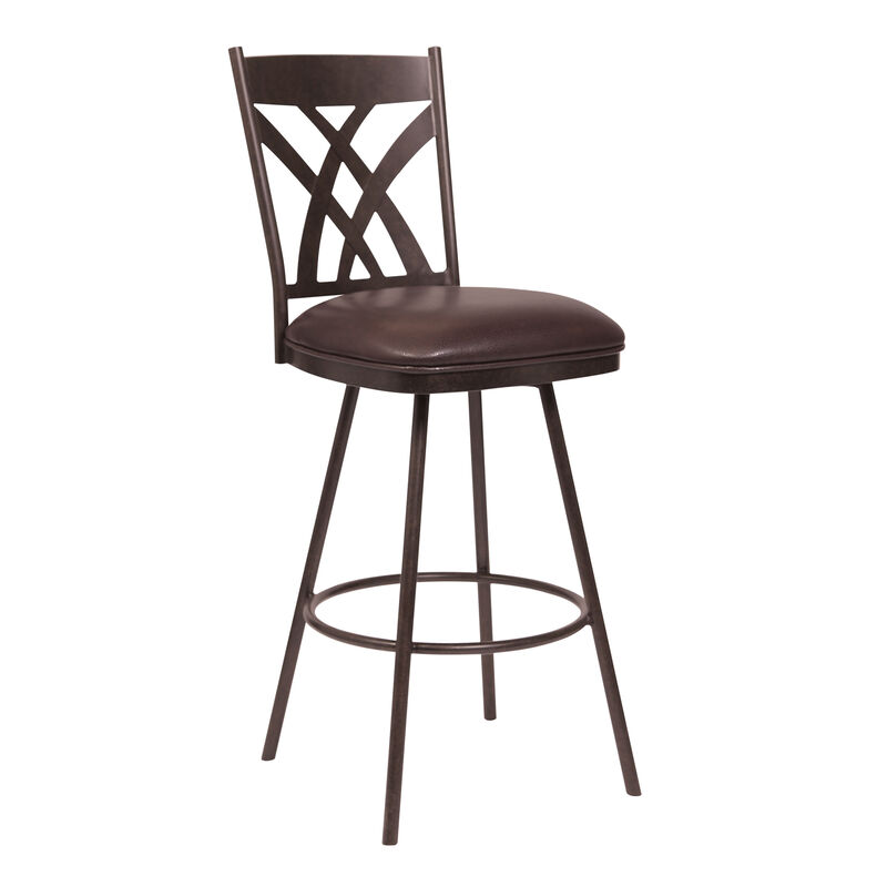 Dover  Counter Height Barstool in Matte Black Finish and Black Faux Leather
