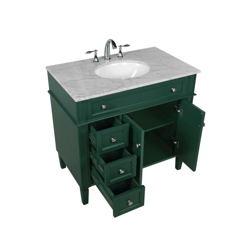 Elegant Kitchen and Bath 36 inch Single bathroom vanity in green