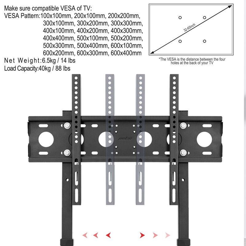 Extra Large Floor TV Stand, TV Mount Adjustable Height Free Standing for 32&rdquo;-65&rdquo; LED LCD Home Office image number 7