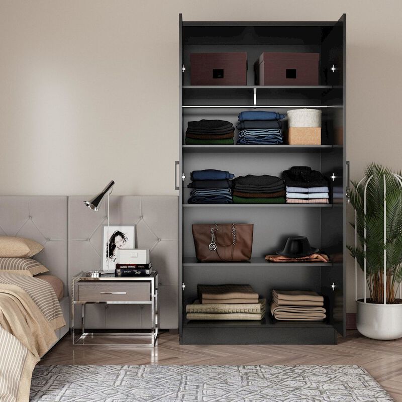 2 Doors Wardrobe with Shelves