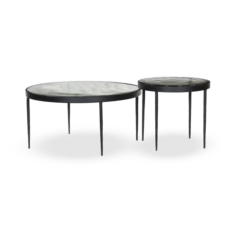 Yoko Clear Cast Glass Nesting Tables