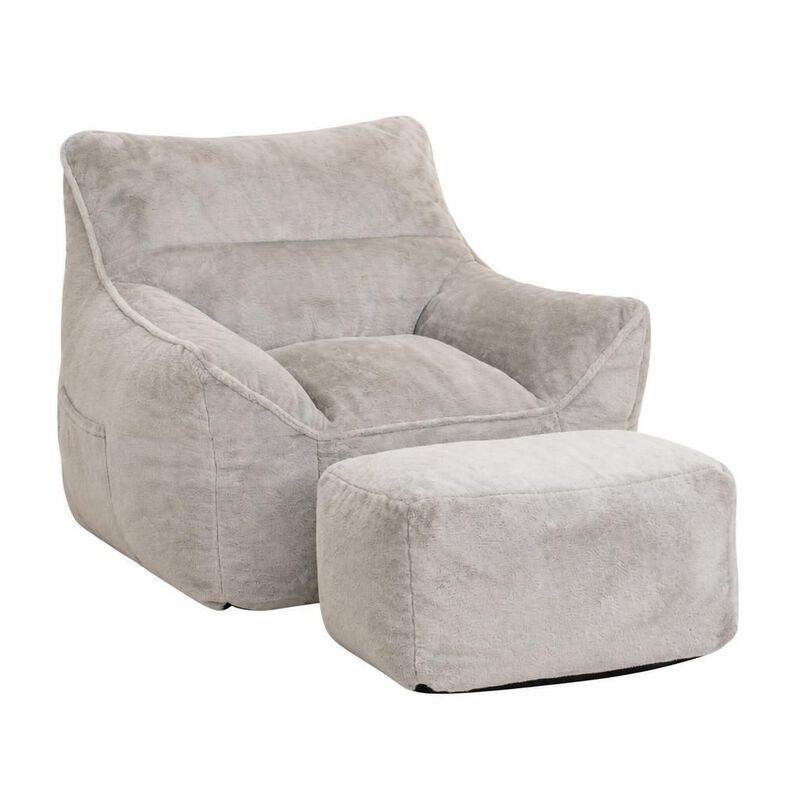 GOODSILO Soft Tufted Foam Filled Faux Fur Bean Bag Chair Comfy Lazy Sofa for Living Room Bedroom Ideal for Relaxing and Lounging image number 0