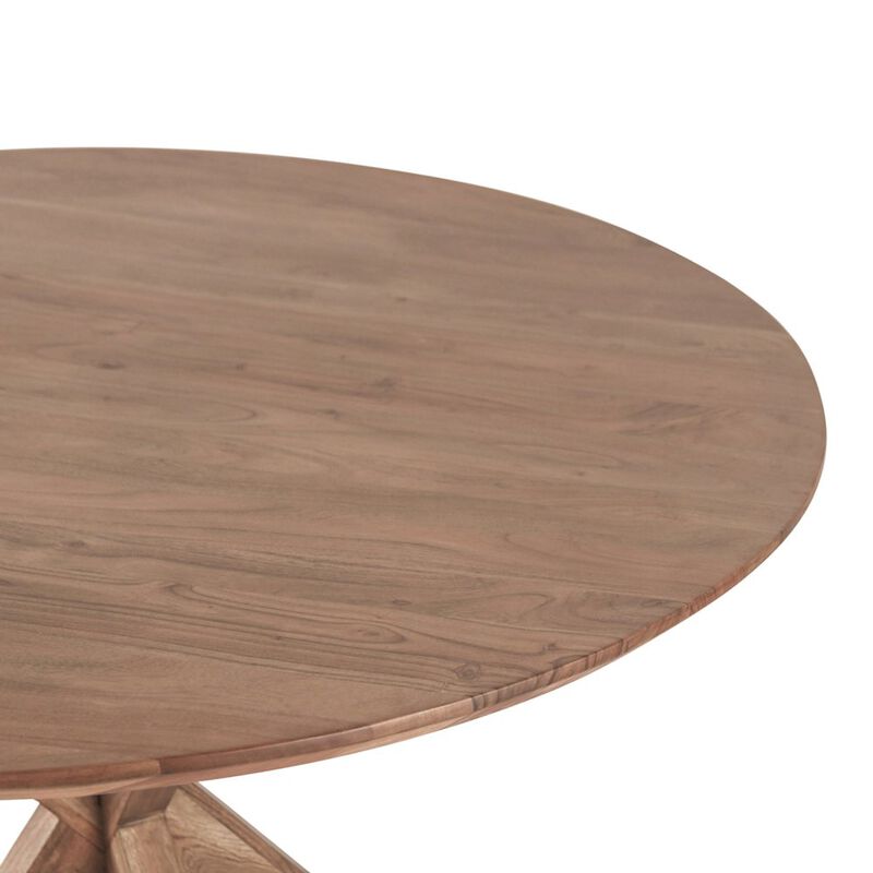 World Interiors Stockholm 54" Round Dining Table in Weathered Acacia image number 3