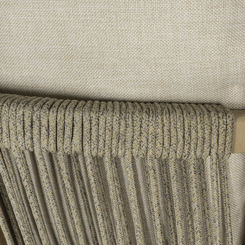 Porto Modern Coastal 3-Piece Acacia Wood Outdoor Square Bar Table Set with Cushions