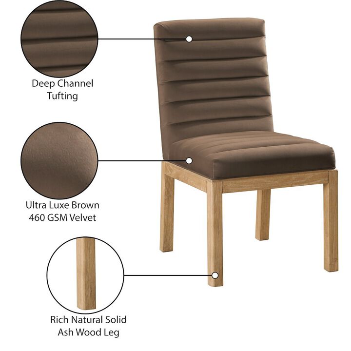 Meridian Furniture Evelyn Saddle Velvet Dining Chair