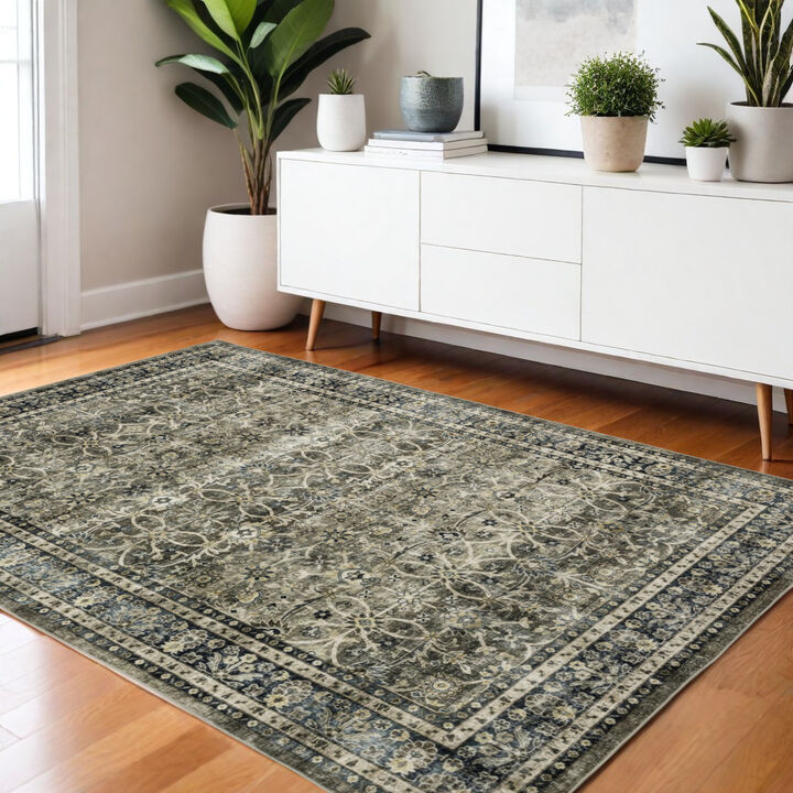 HomeRoots Oriental Distressed Area Rug
