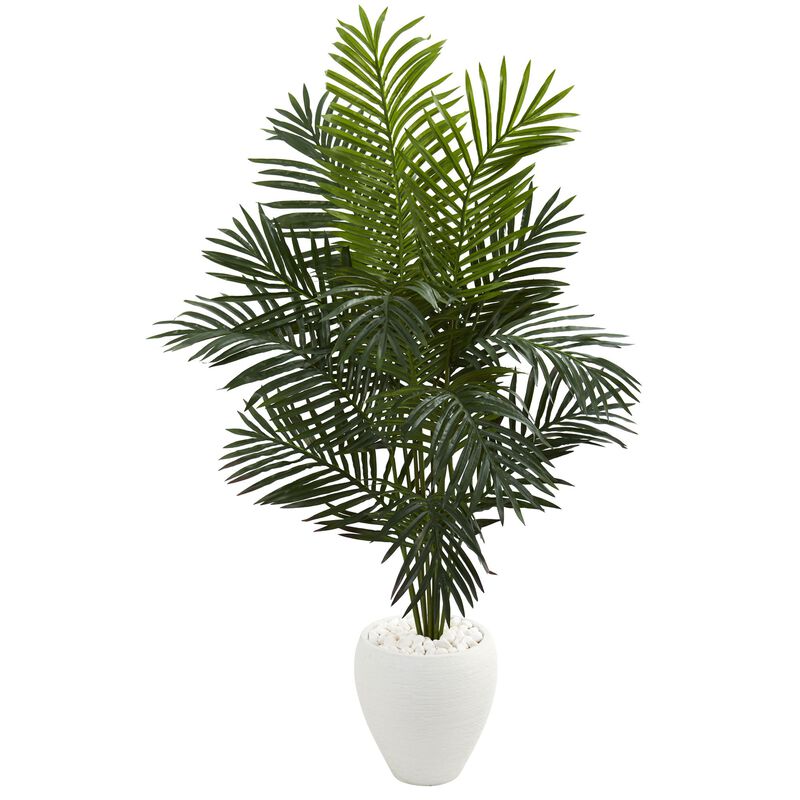 Hivvago 5.5 Feet Paradise Artificial Palm Tree in White Planter