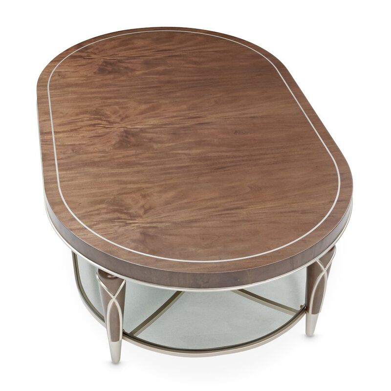 Michael Amini Villa Cherie Oval Cocktail Table - Hazelnut