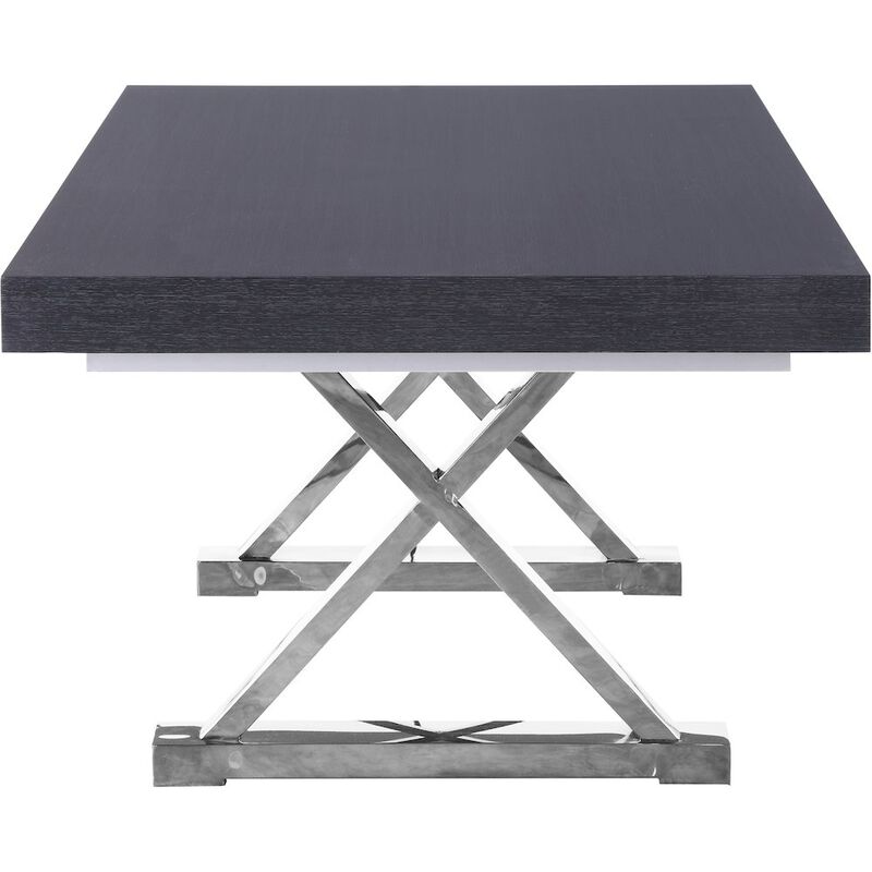 Meridian Furniture Excel Grey Oak Veneer Lacquer Extendable Dining Table