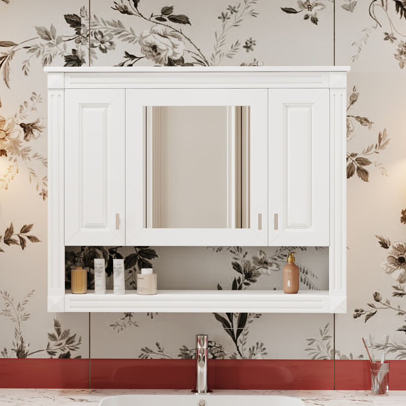 ELEMENT ACE 35-Inch Wall Mounted Medicine Cabinet with Mirror and Adjustable Shelves image number 4