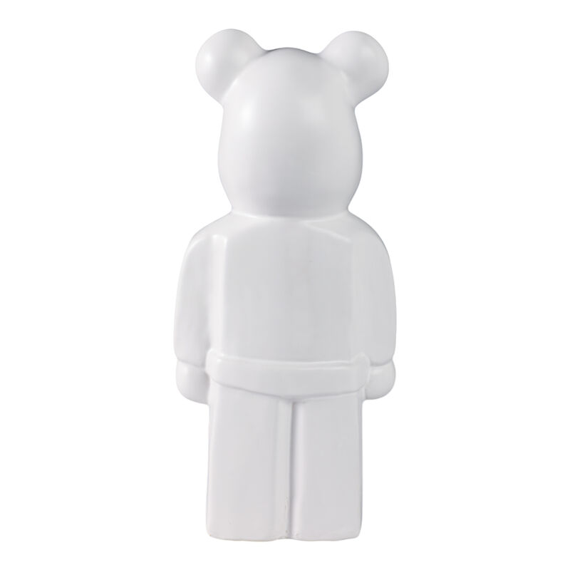 12" Deco Bear Figure, White image number 3